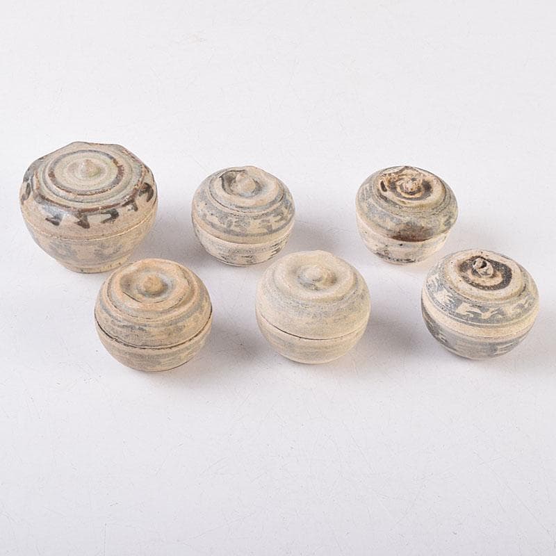 タイ古陶磁　スンコロク　宋胡録　合子　蓋物　箱付　M　R8933