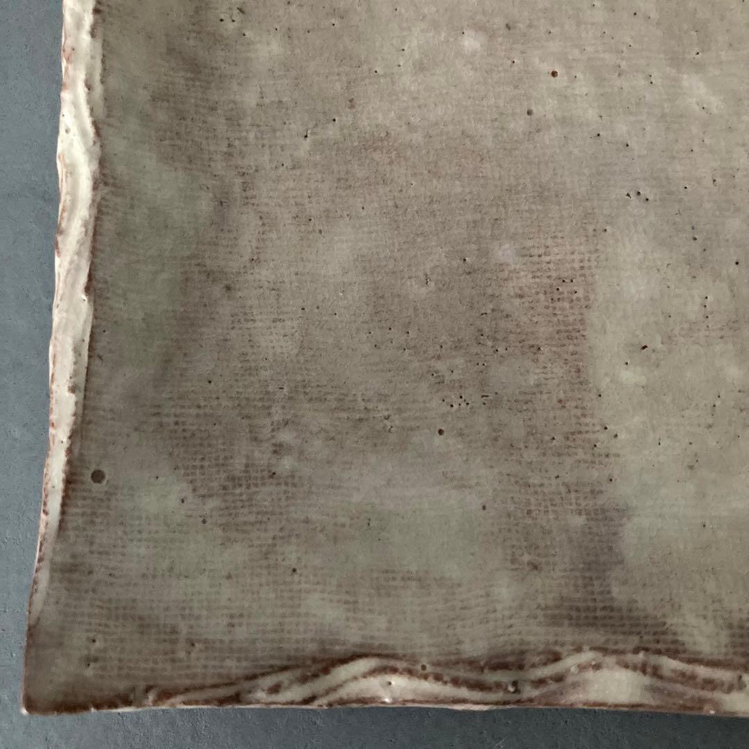 萩焼 梅田陶楽 皿 平皿 ベージュ 8cm×8.5cm×3cm