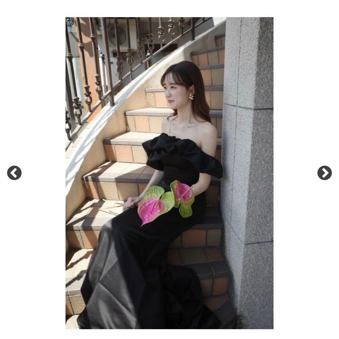 dress production オフショルダーソフトマーメイドドレス W268