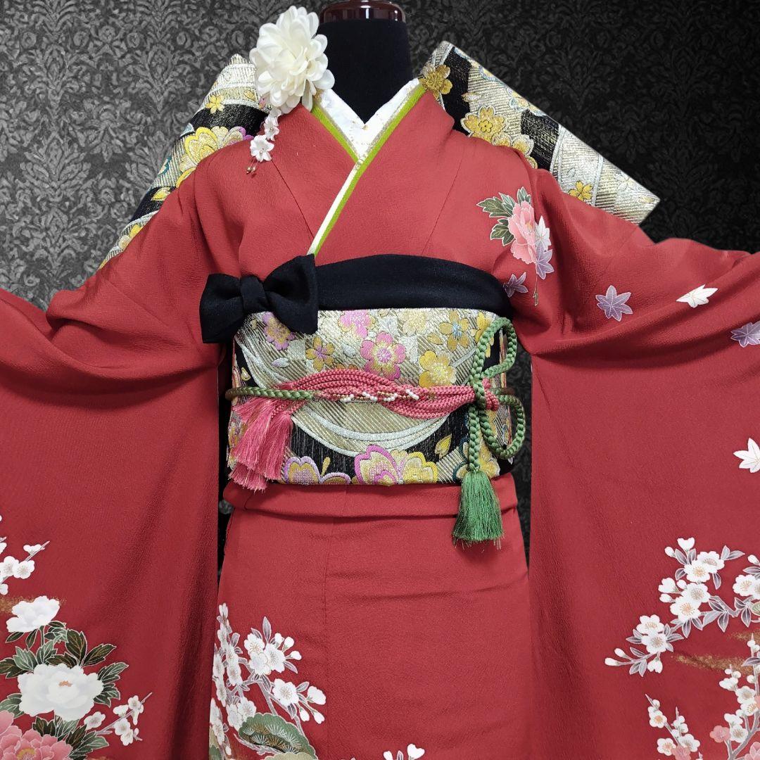 ☆最終価格☆振袖フルセット(6点)・成人式・古典柄・金彩加工・金駒
