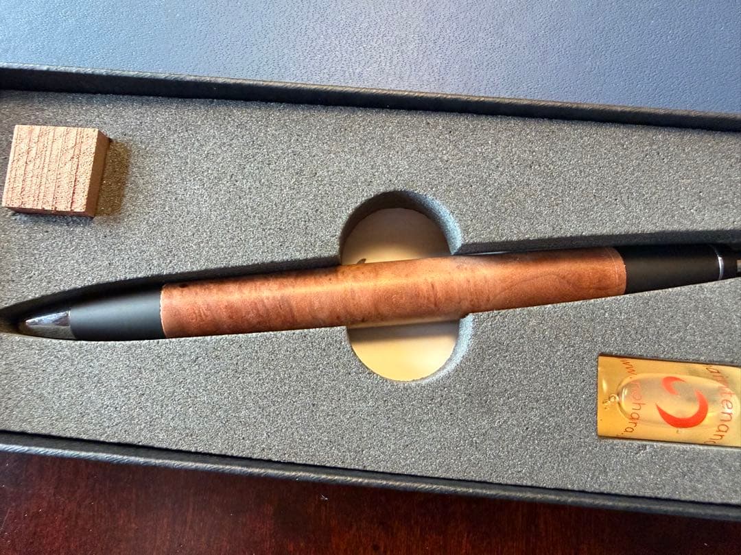 野原工芸 セコイア瘤杢 限定樹種 スリム ボールペン（シルバー金具