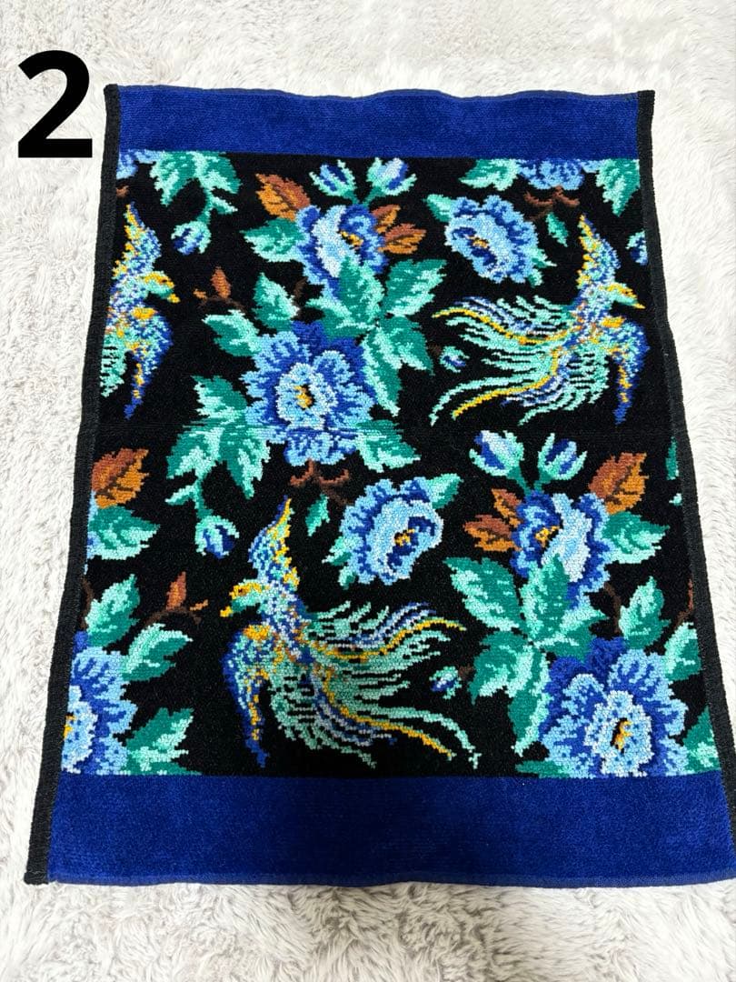 フェイラー 花柄 緑色 コットンフェイスタオル - メルカリ