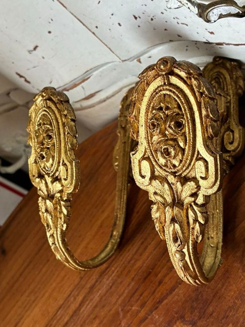 フランス アンティーク 真鍮 カーテン ホルダーGフック