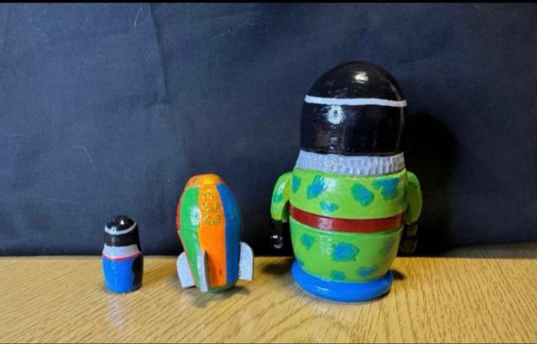 ロシア アーティスト 宇宙マトリョーシカ 3組。長期保存の通販はau PAY