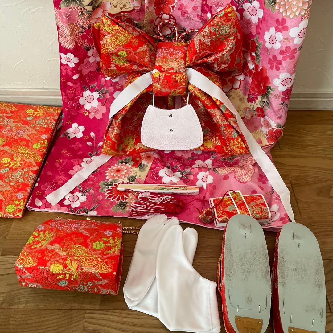 7歳 女の子 着物 七五三 着物セット 11点 はこせこ