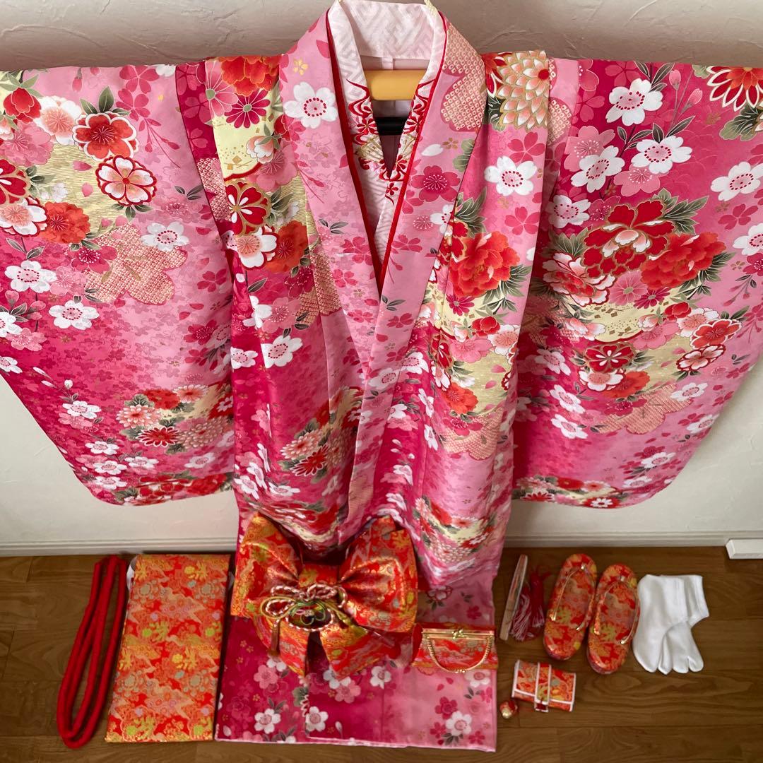 7歳 女の子 着物 七五三 着物セット 11点 はこせこ