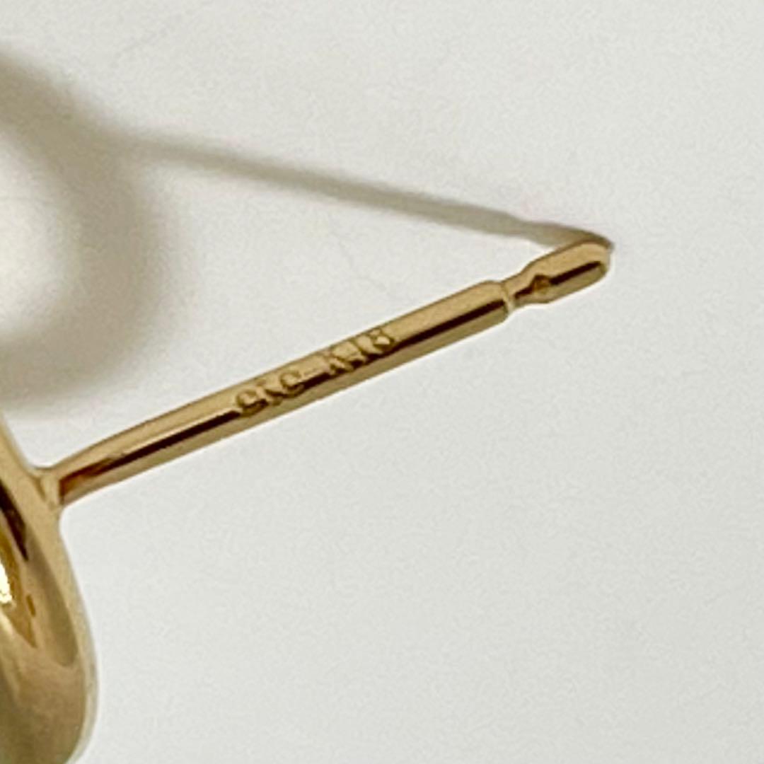 ete/サークル ビジュー ピアス/イエローゴールド YG/SV925 K18