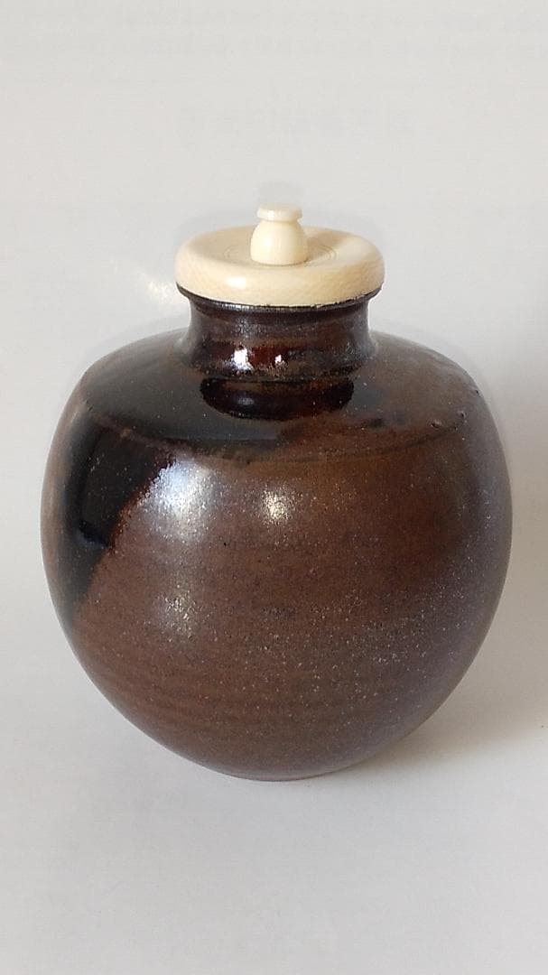 笹田仁史 本能寺文琳写 茶入 仕覆 朝倉間道 茶道具 共箱 栞