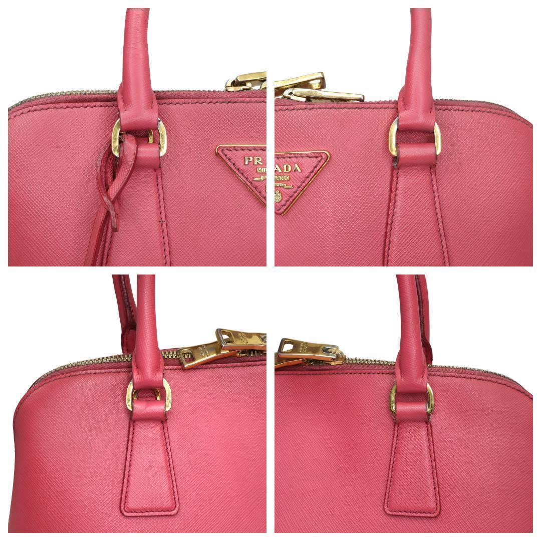 美品 PRADA プラダ 2way ハンドバッグ サフィアーノ レザー ピンク
