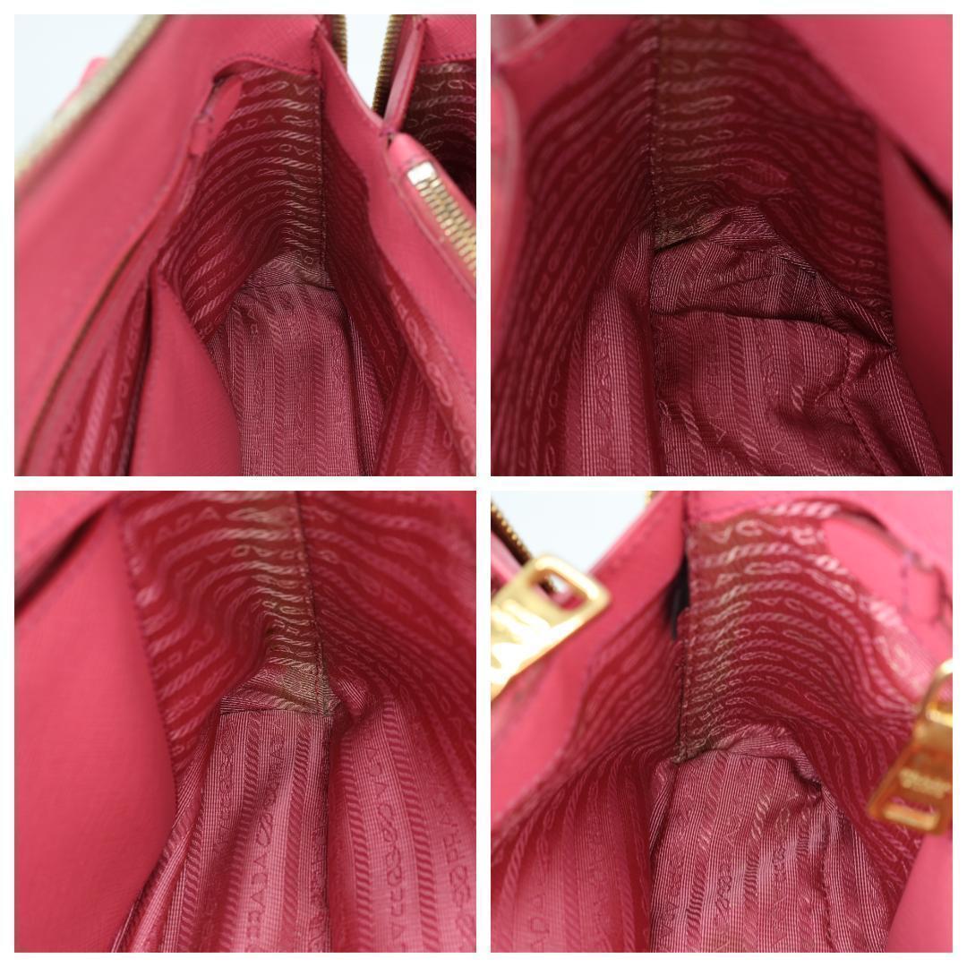 美品 PRADA プラダ 2way ハンドバッグ サフィアーノ レザー ピンク