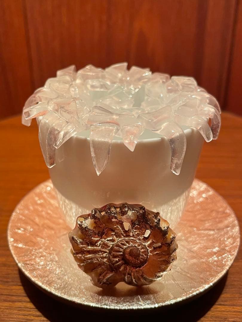 リモージュ ×アンモナイト ヴィンテージ アクセサリーケース 銀製品 工芸品