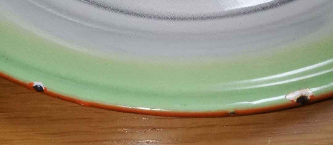 飛翔する鳥のホーロー皿