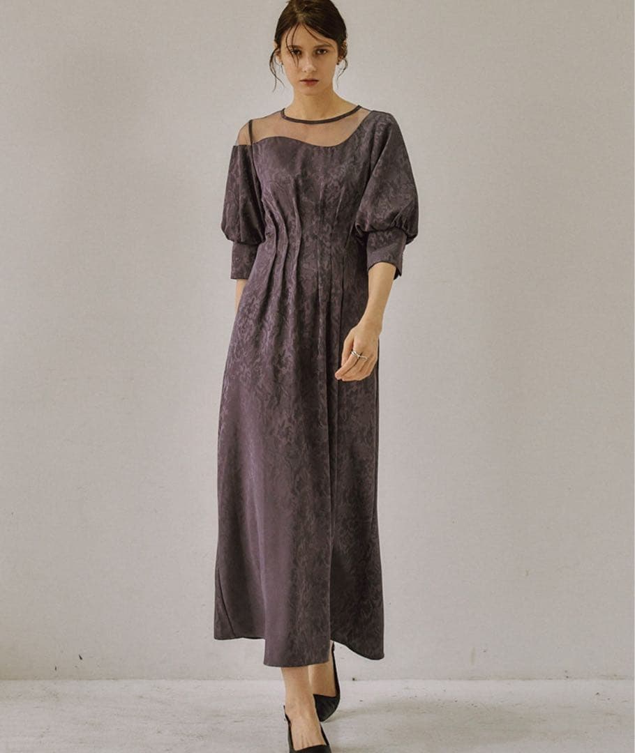 スーツ・フォーマル・ドレス Meandering waist tuck flare dress