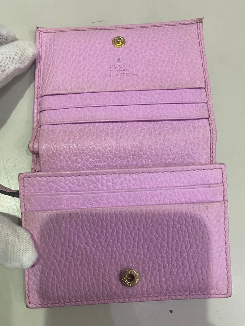 【希少】GUCCI グッチ ボスコ 二つ折り財布 マーモント ピンク 犬 GG