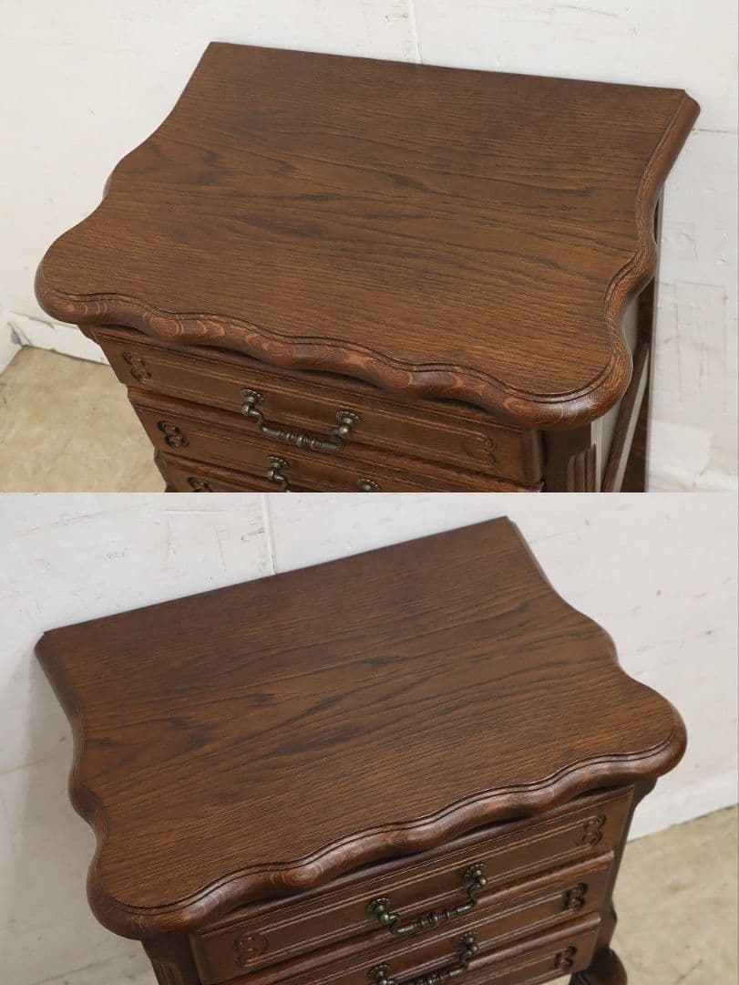 高級 三越家具【ブルージュ】サイドチェスト・ナイトテーブル・猫脚