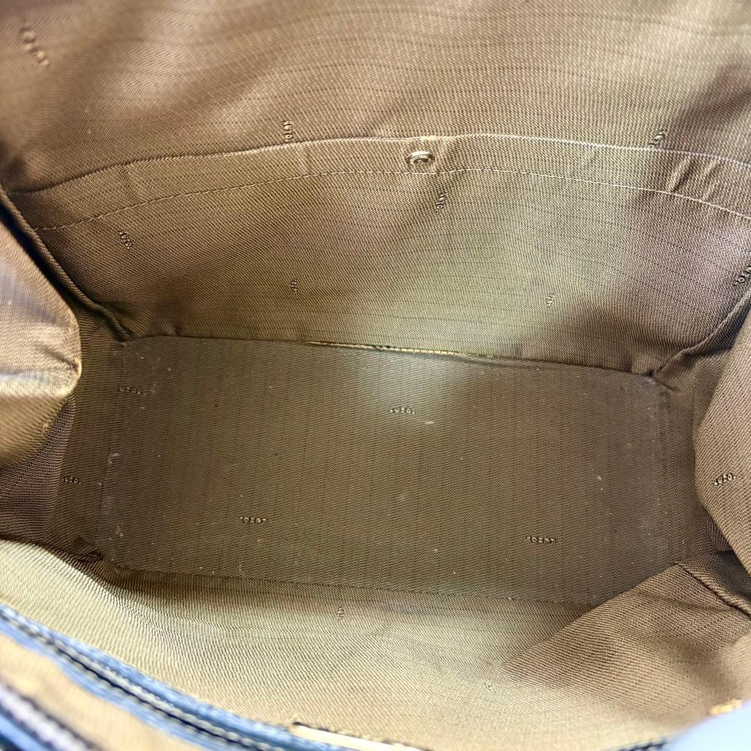 美品 FENDI フェンディ ズッカ柄 ハンドバッグ キャンバス×レザー 茶系