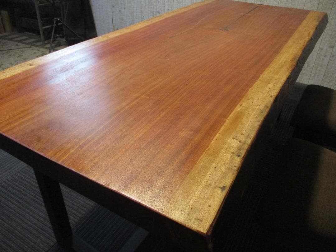 # 1308■　ブビンガ　テーブル　ダイニング　座卓　一枚板　天板