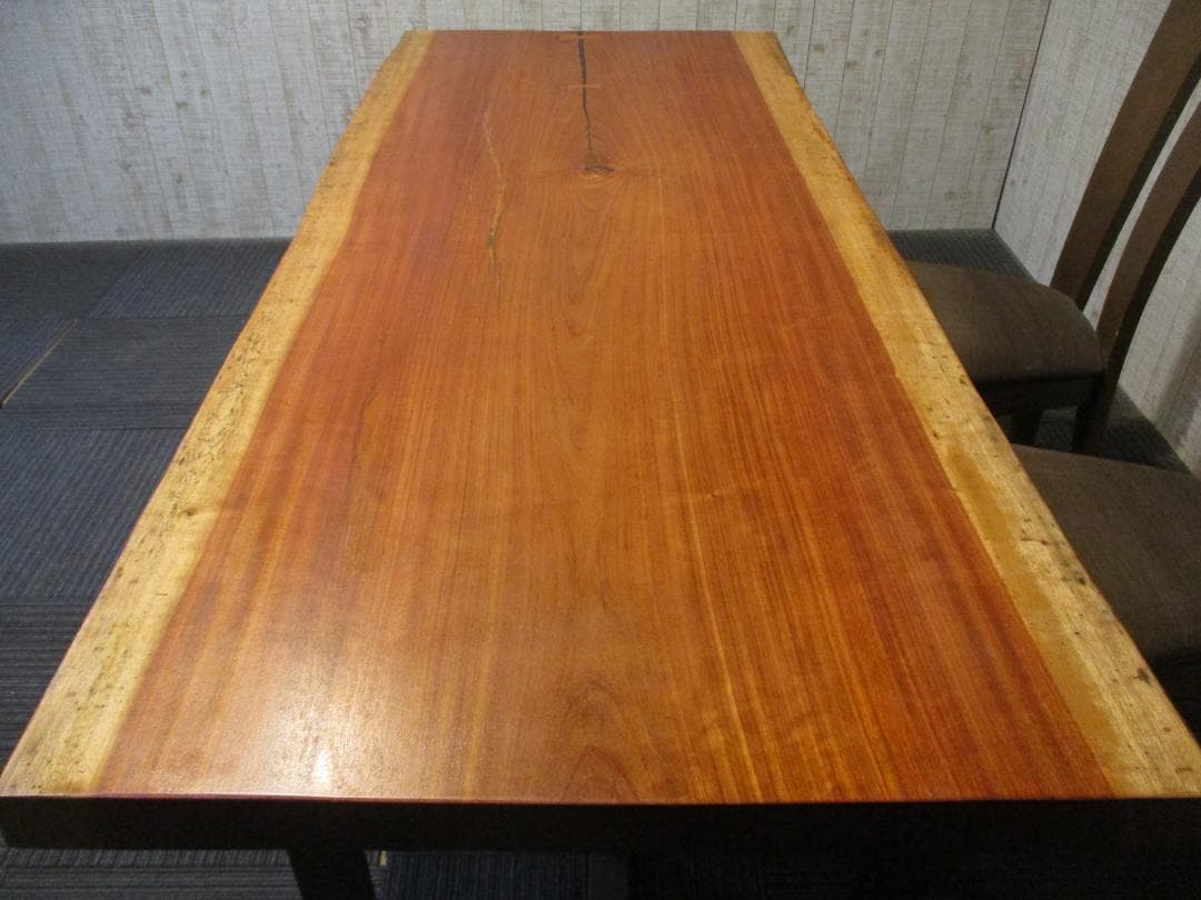 # 1308■　ブビンガ　テーブル　ダイニング　座卓　一枚板　天板