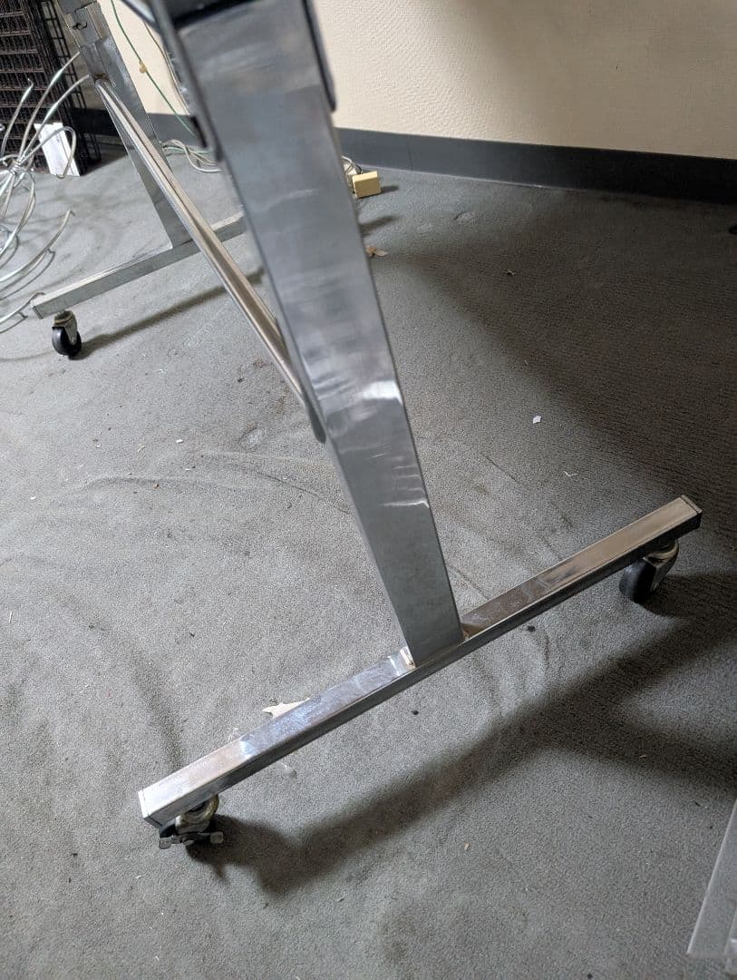 大阪府直接引き取り】折りたたみワゴン 組立工具不要 クローム W1200