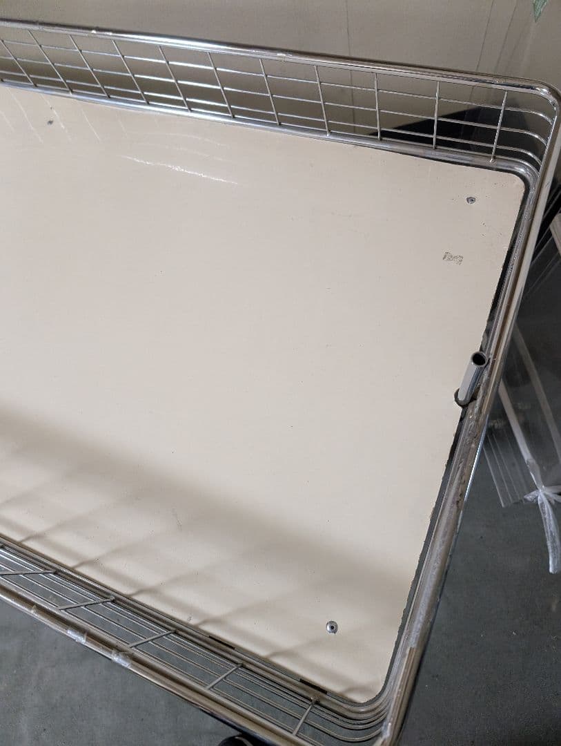 大阪府直接引き取り】折りたたみワゴン 組立工具不要 クローム W1200