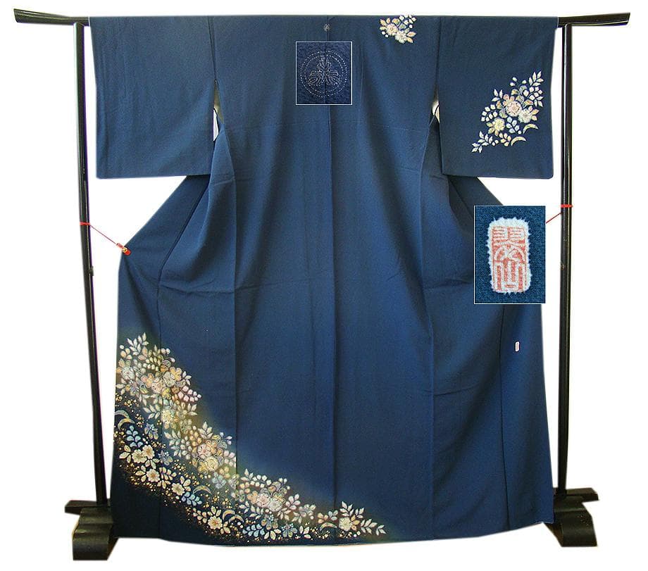 値下げ交渉OK！ロング寸 作家物 ちりめん 絞り 辻が花 訪問着 正絹