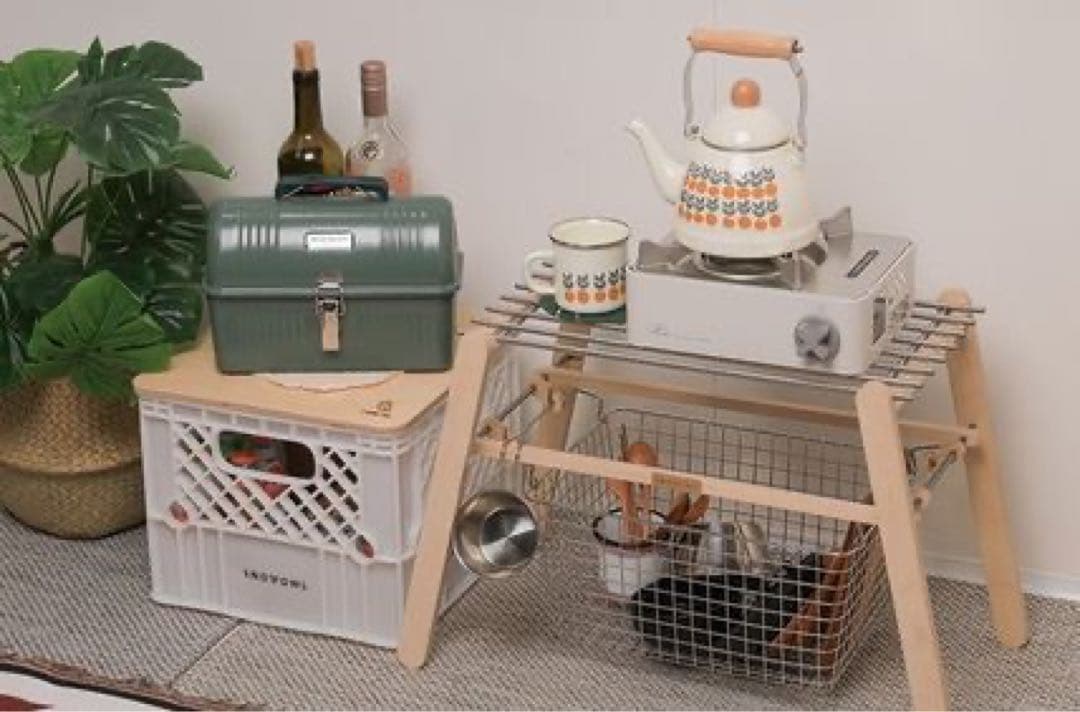 ワイヤーバスケットウッドシェルフ wood