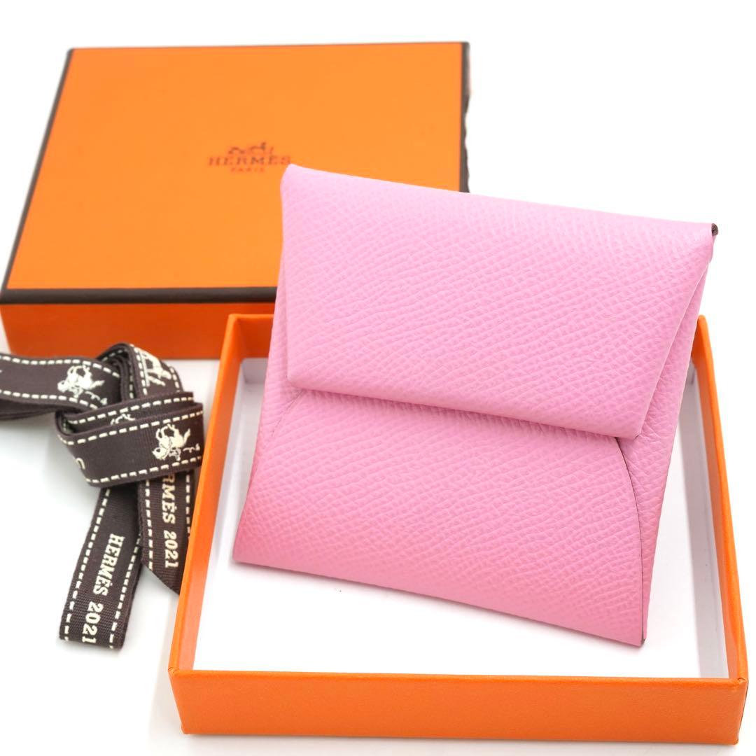 ✨新品未使用・箱付き✨　HERMES ケース　バスティア　エプソン　ピンク