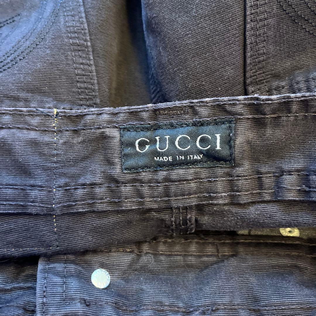 【メル48978】GUCCI ブラックデニム タイトスカート