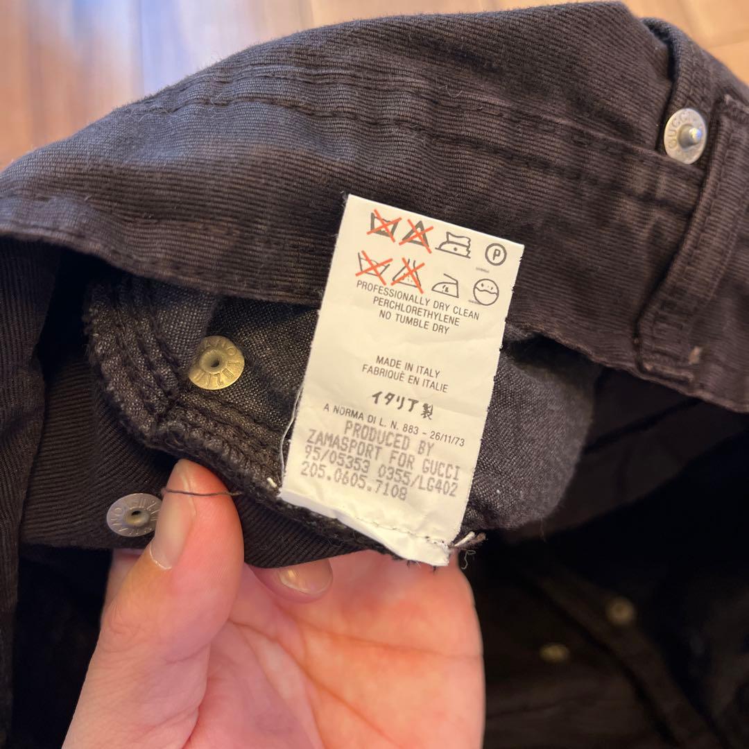 【メル48978】GUCCI ブラックデニム タイトスカート