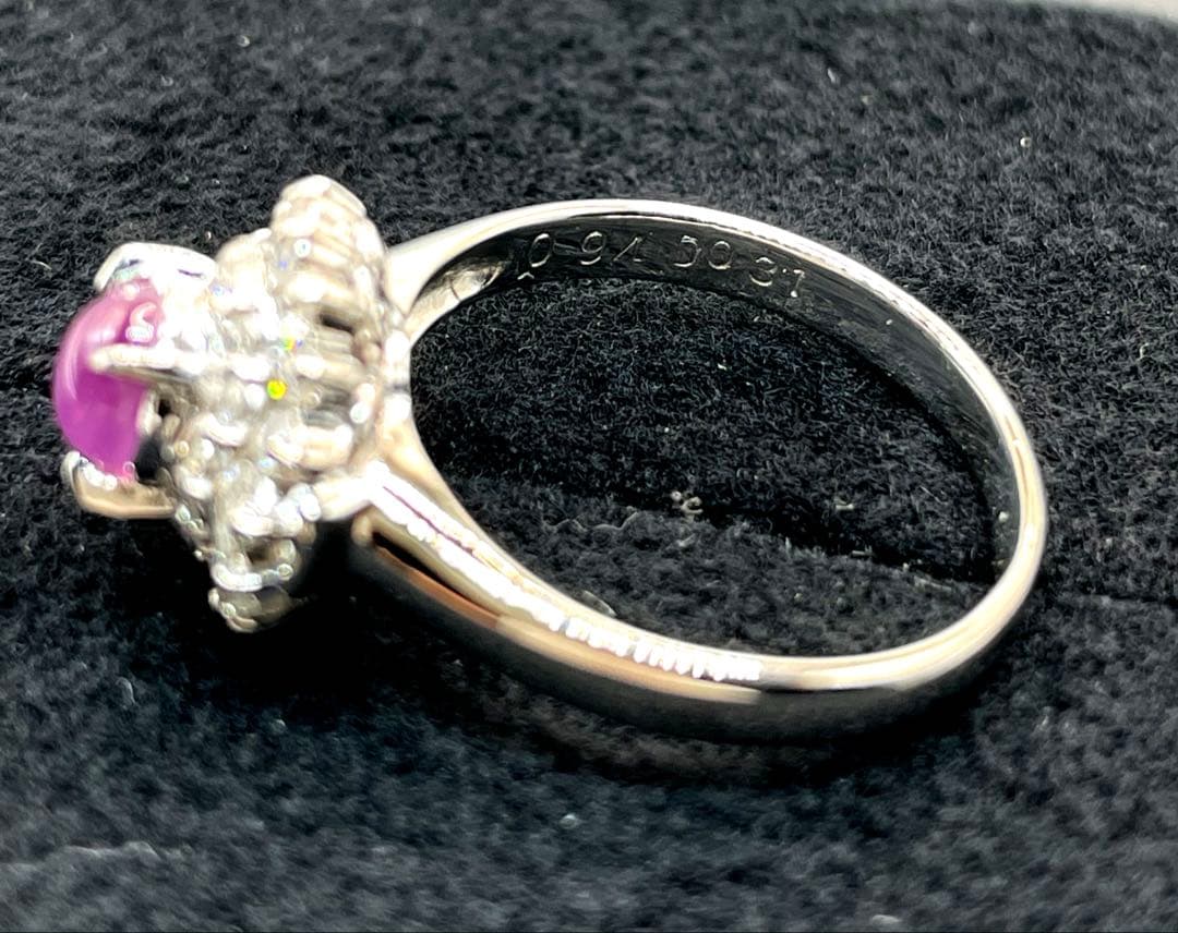 のりくん　pt850 スターサファイア ダイヤモンド　リング