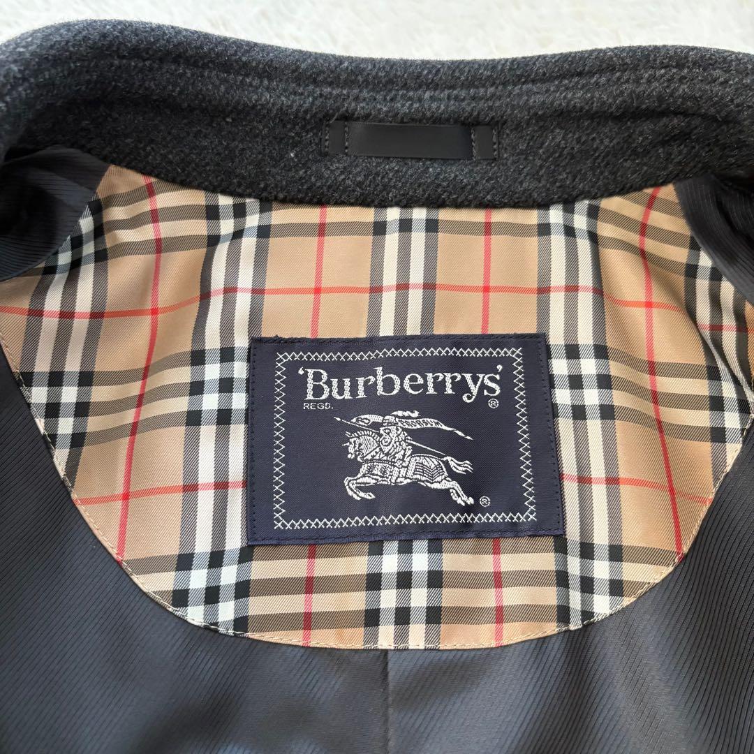 美品　バーバリー　ノバチェック　ロングコート　ウールコート　アンゴラ　着用感XL