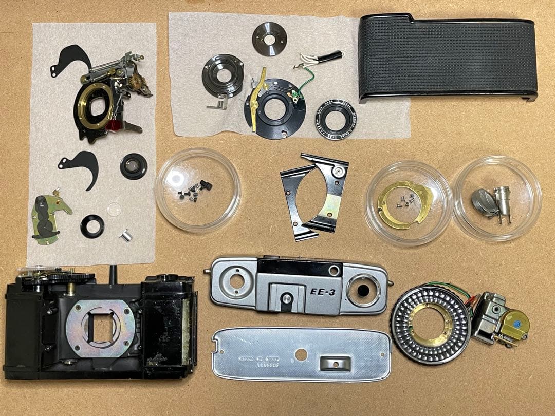 ✴️シボ革グリーンレザー✴️実写・分解整備済✴️オリンパスPEN EE-3 美