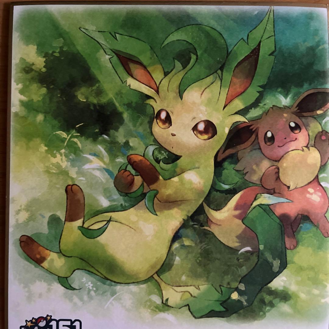 ポケモンセンター購入特典ブイズ色紙リーフィア&イーブイ