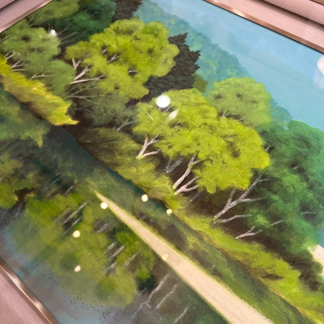 iΦ【真作】箱崎正秋 山湖 共シール 絵画 日本画 10号 肉筆 美術品