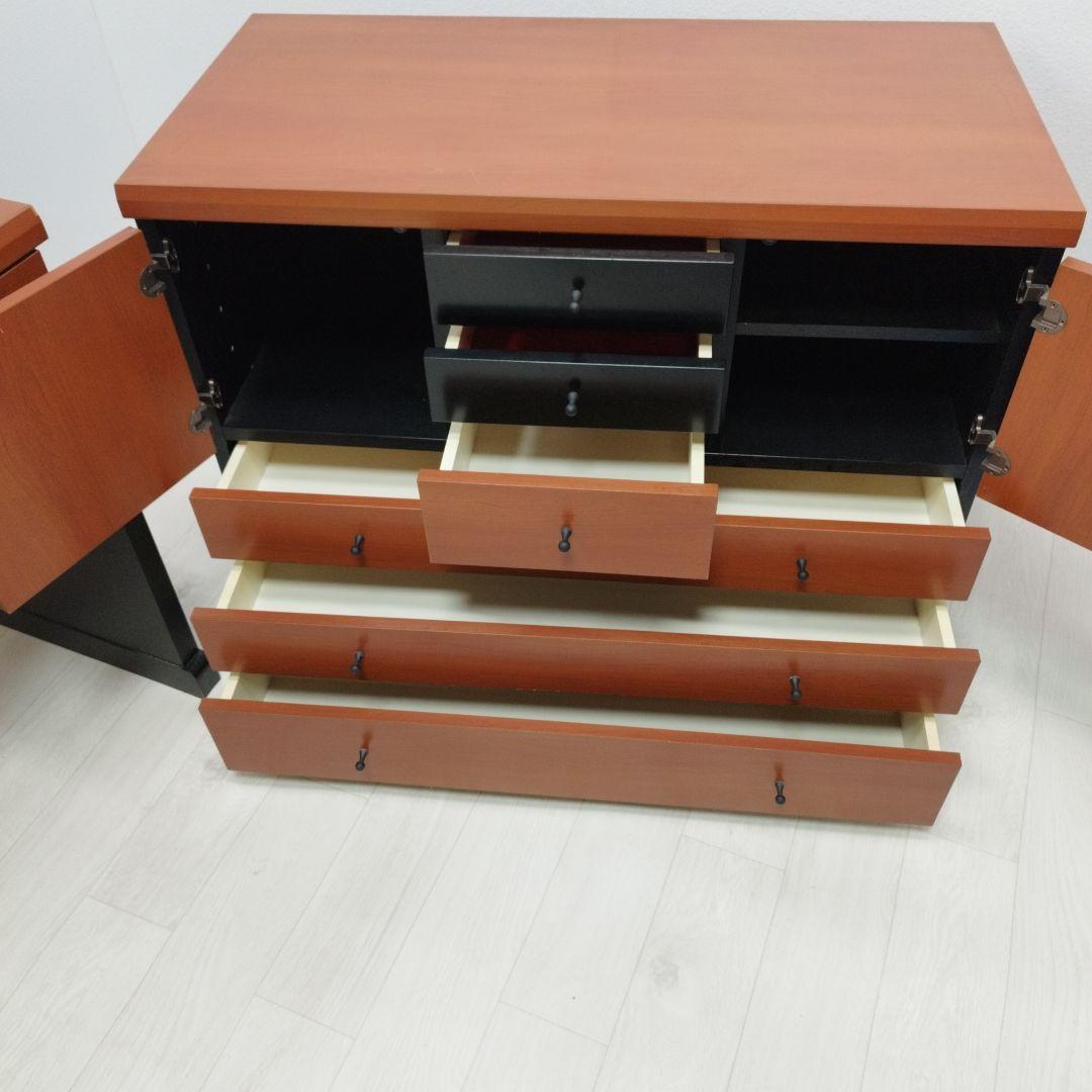 ③チェスト　パソコンデスク システムデスク 棚 チェスト 大型 モダン