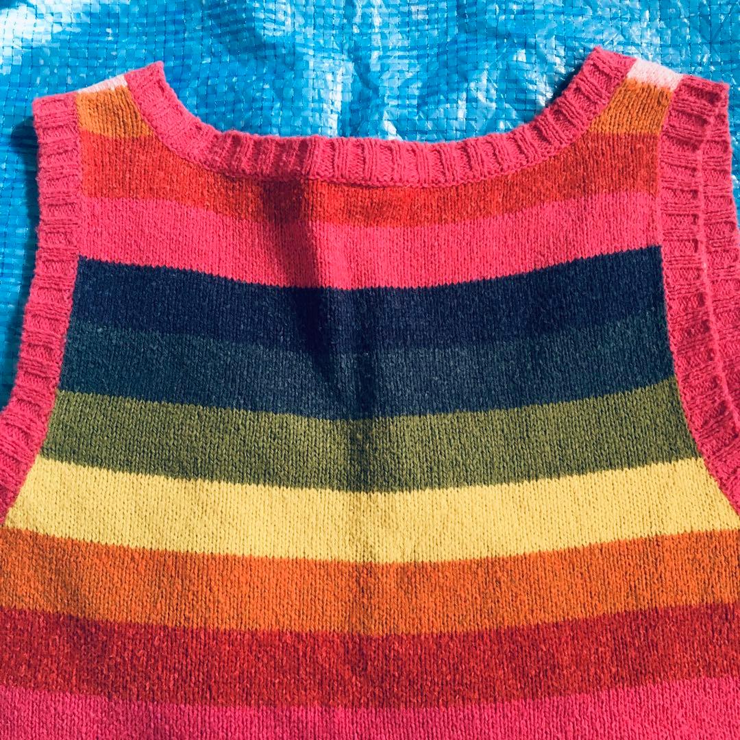 ヒステリックグラマー☆サマーニットタンクトップ⬜︎ノースリーブ⬜︎レインボー⬜︎90s