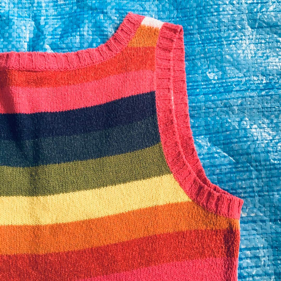 ヒステリックグラマー☆サマーニットタンクトップ⬜︎ノースリーブ⬜︎レインボー⬜︎90s