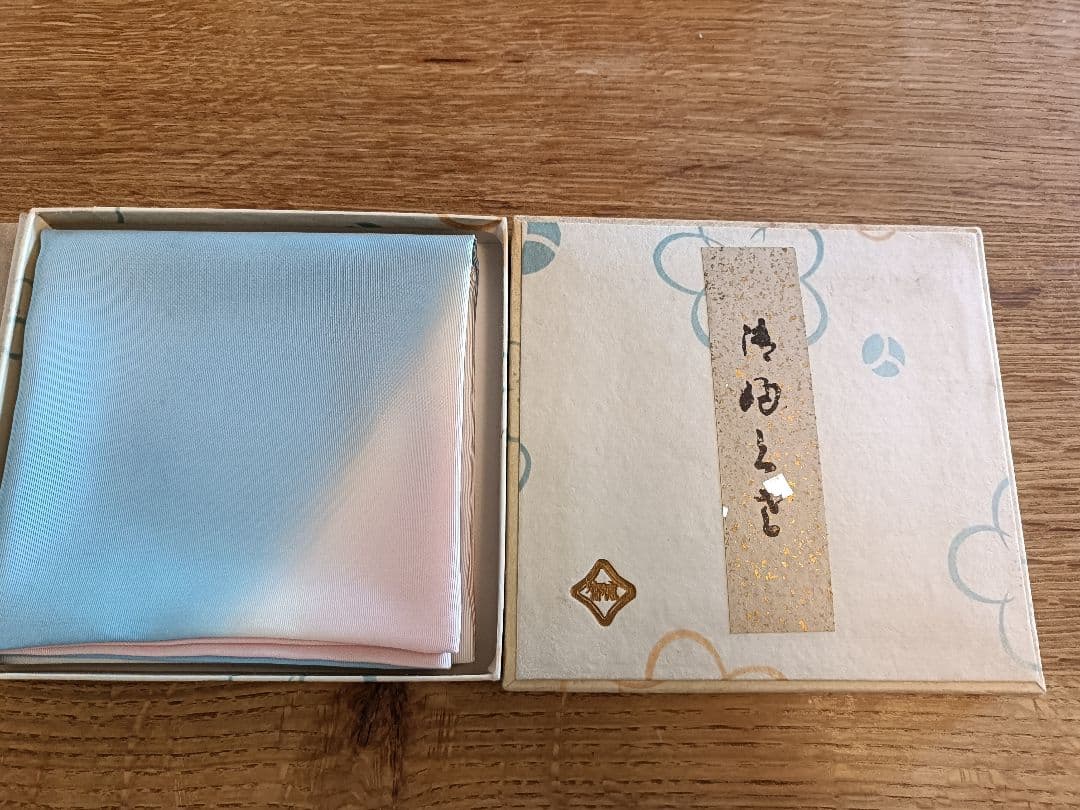 ⑨北村徳齋 茶道用帛紗 イチョウ模様 青とピンク