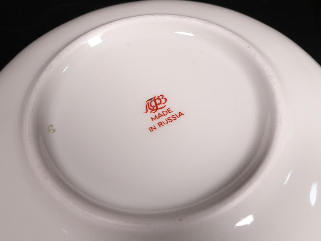 ロモノーソフ LOMONOSOV コバルトネット カップソーサー プレート ペア