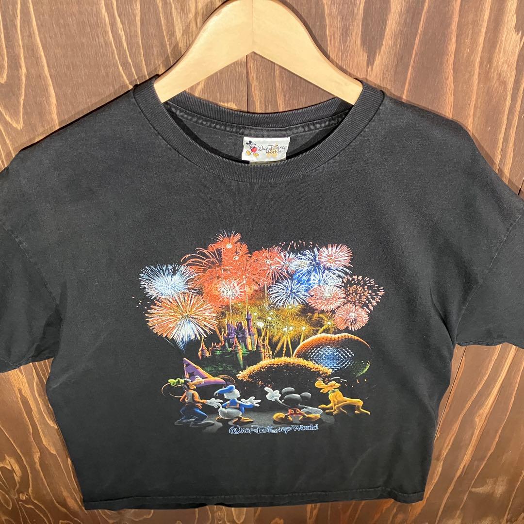 ディズニー ミッキー tシャツ ブラック XL 花火 ドナルド グーフィー