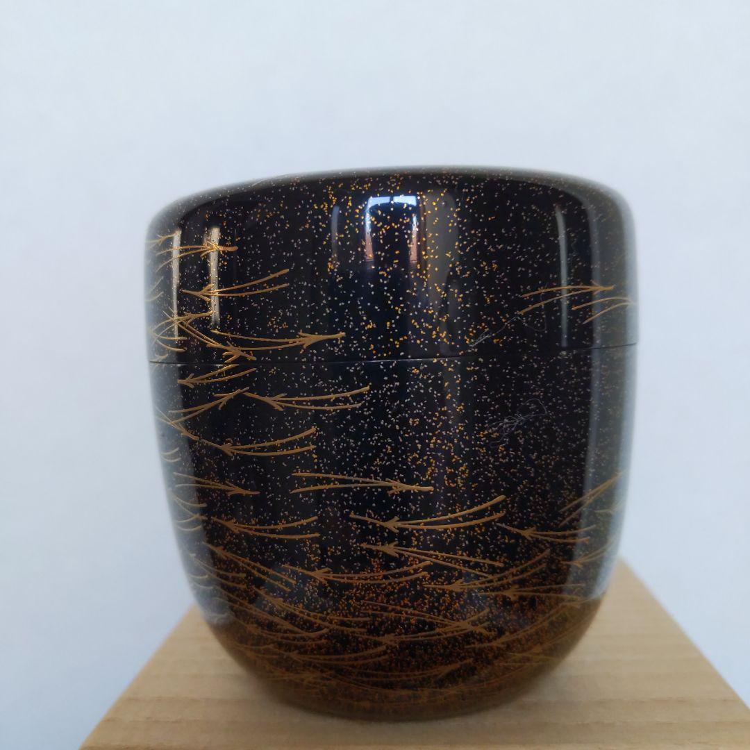 茶道具 棗 大棗 松葉散し 中村宗尹 作 銀地 表千家 裏千家 【匿名配送