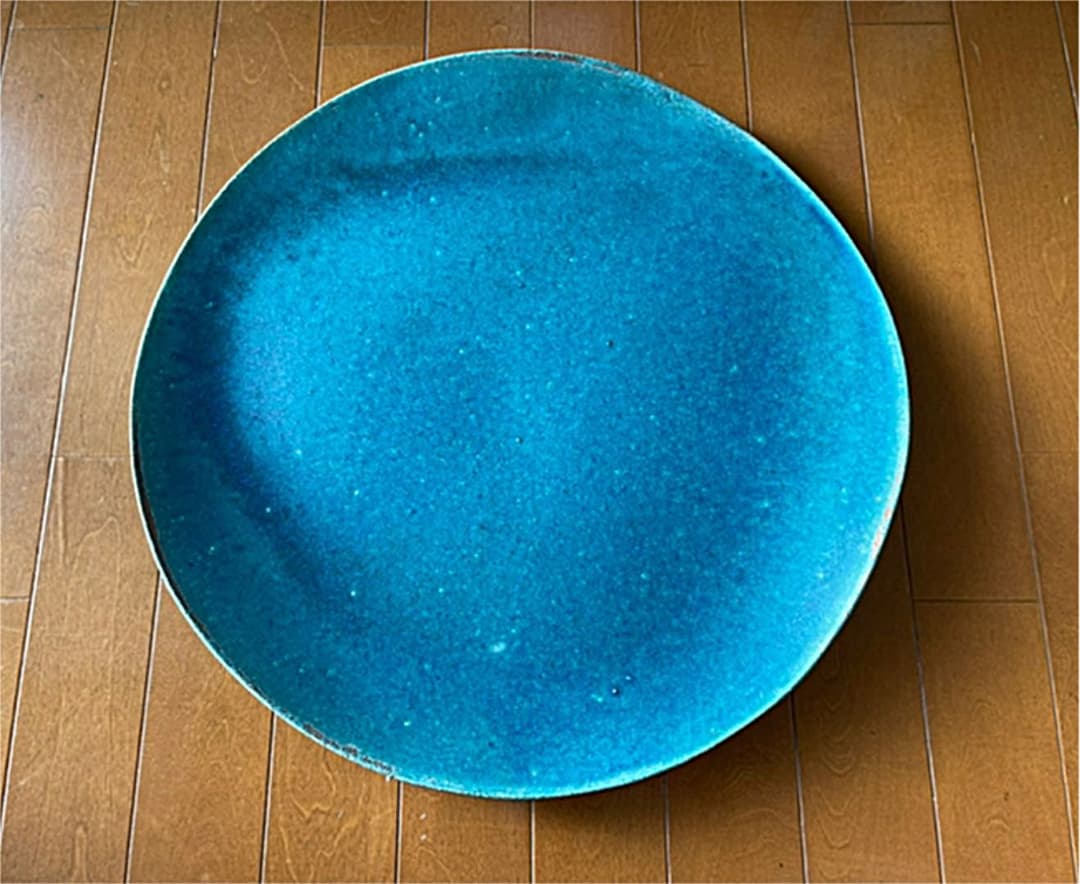 大嶺實清氏作青彩陶板47㎝