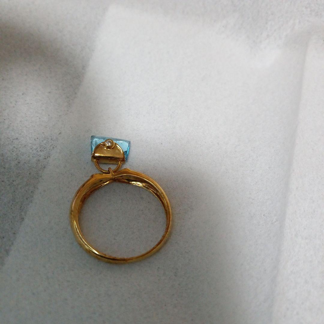 R*様 18Kリング ブルートパーズチャーム　バッグモチーフ