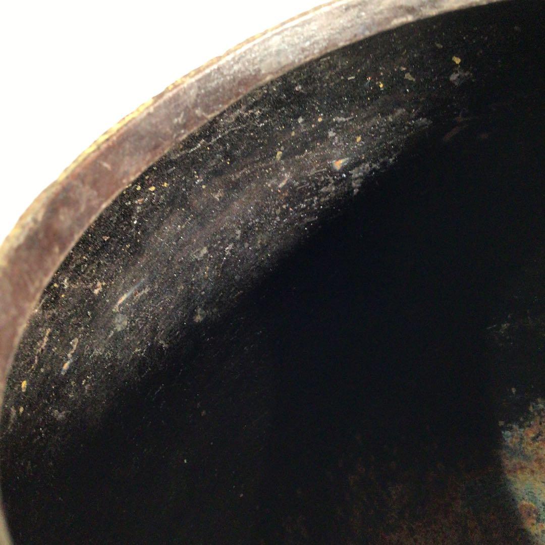 M176 茶釜 『釜師 加藤恵造作』『茄子耳』『素文』『棗釜』 共箱