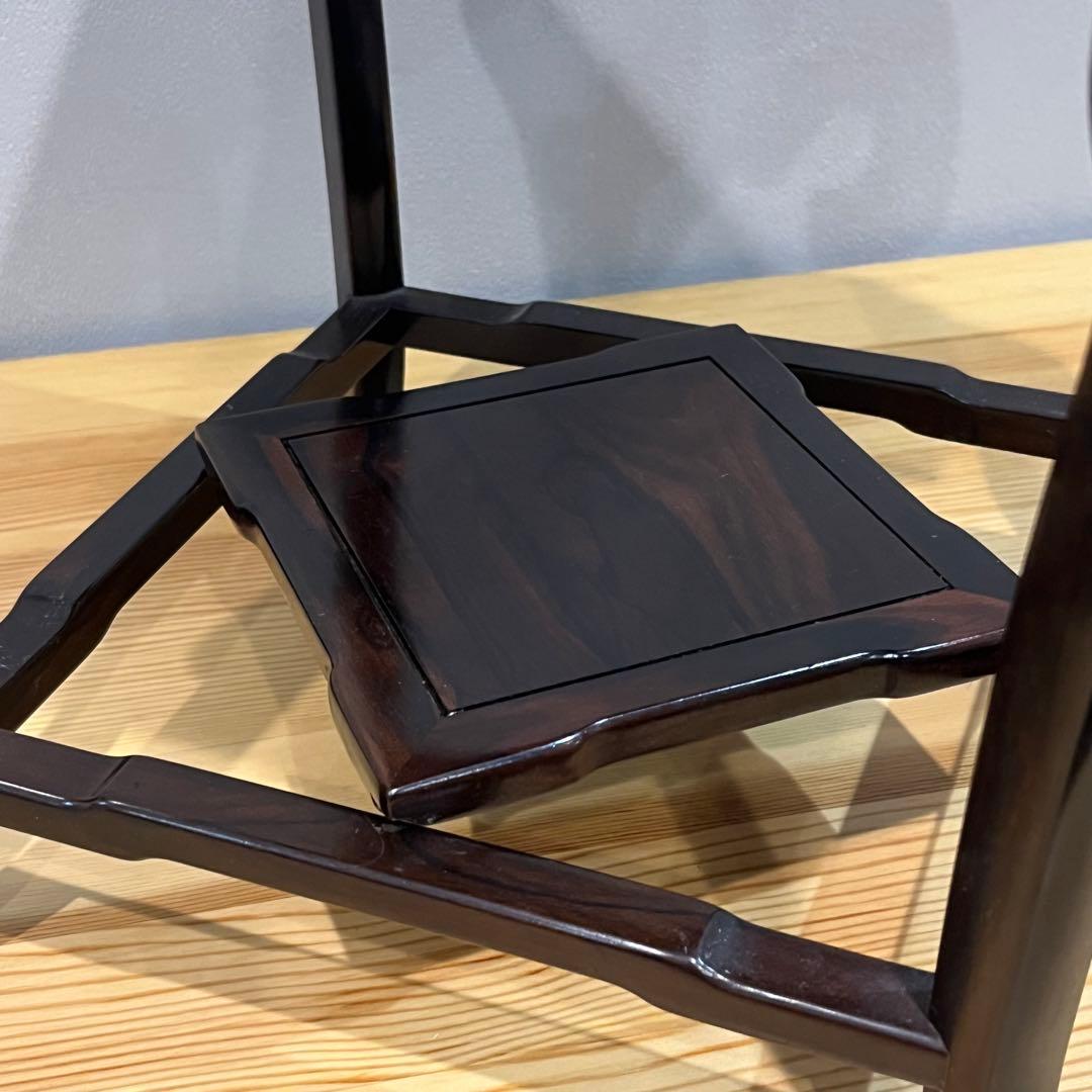 唐木花台 中卓 鉄刀木？黒檀？紫檀？約27x27x37cm 天然 タガヤ 無垢