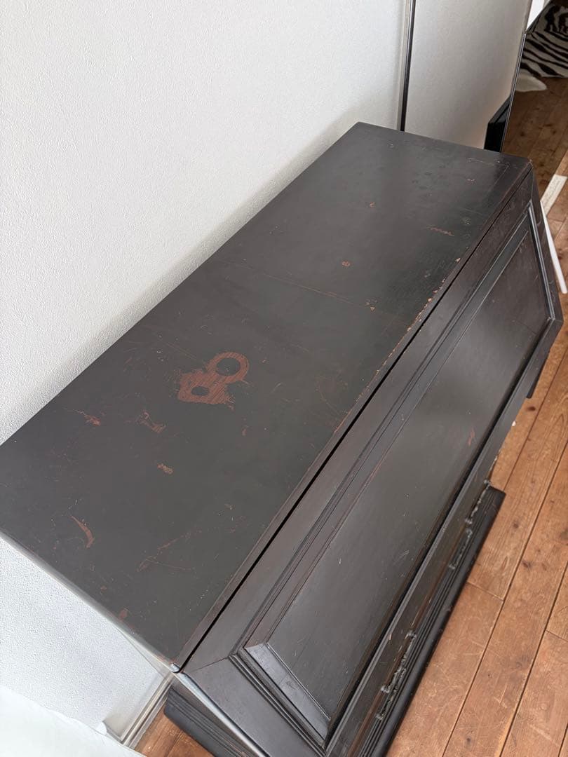 ヴィンテージ フランス ライティング ビューロー 黒茶 アンティーク