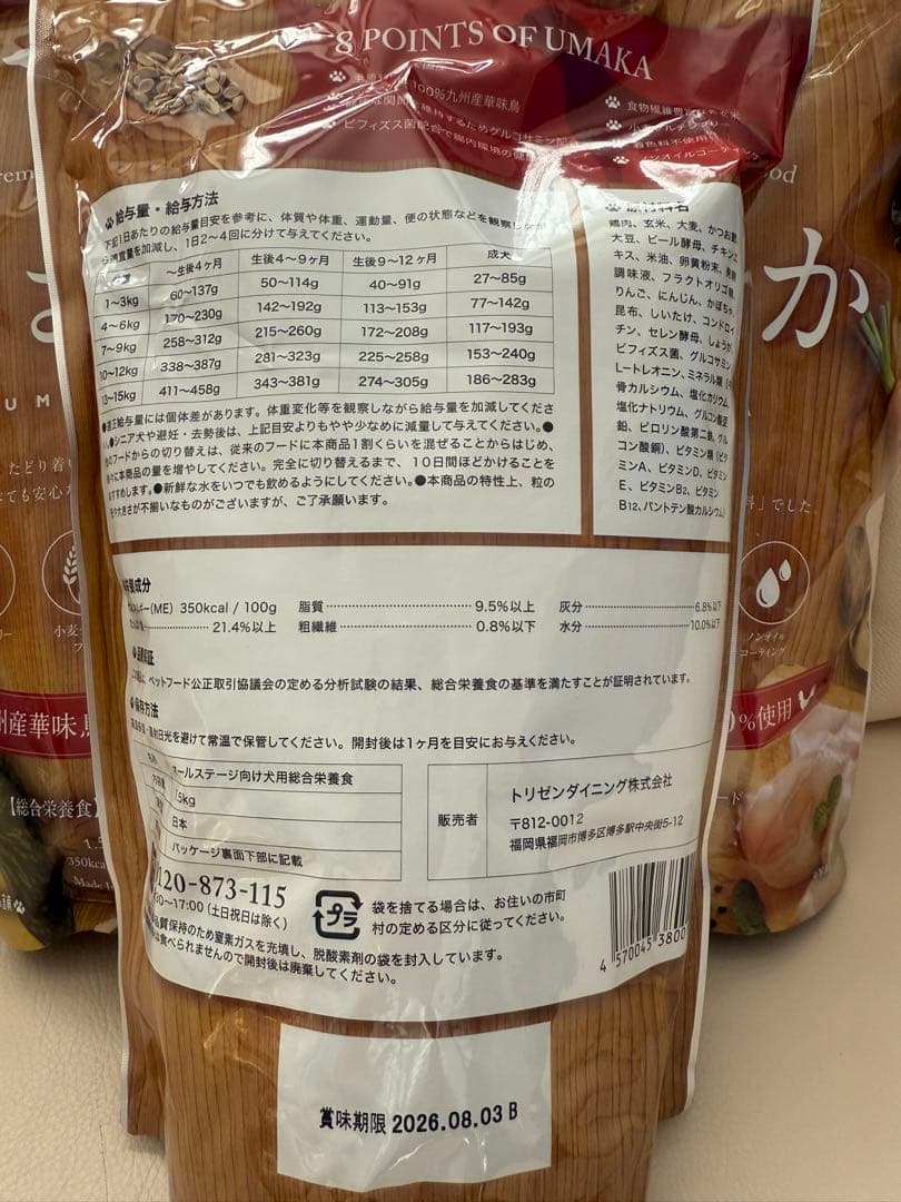 うまか プレミアムドッグフード 1.5kg ×3袋