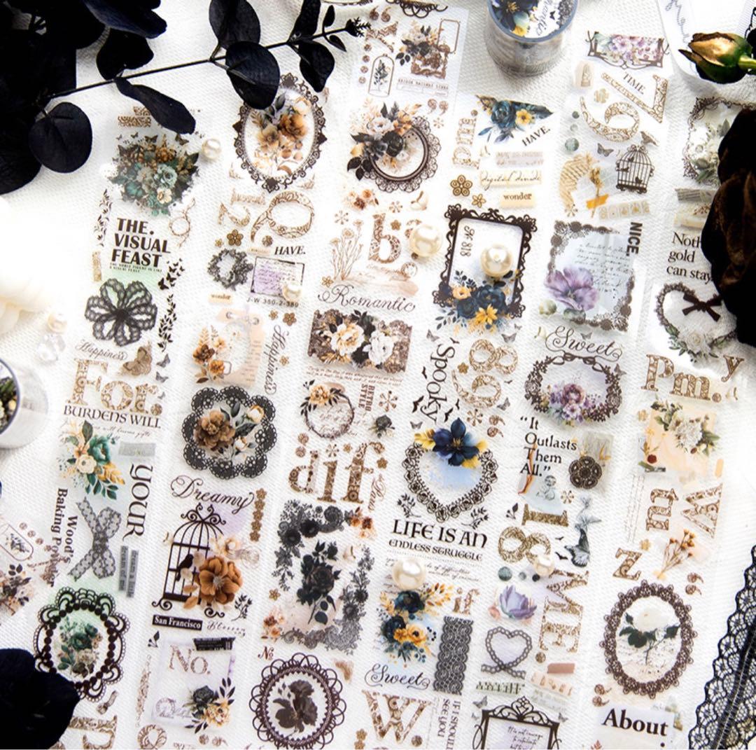 W1713.レースノクターン マスキングテープ PET 6種セット