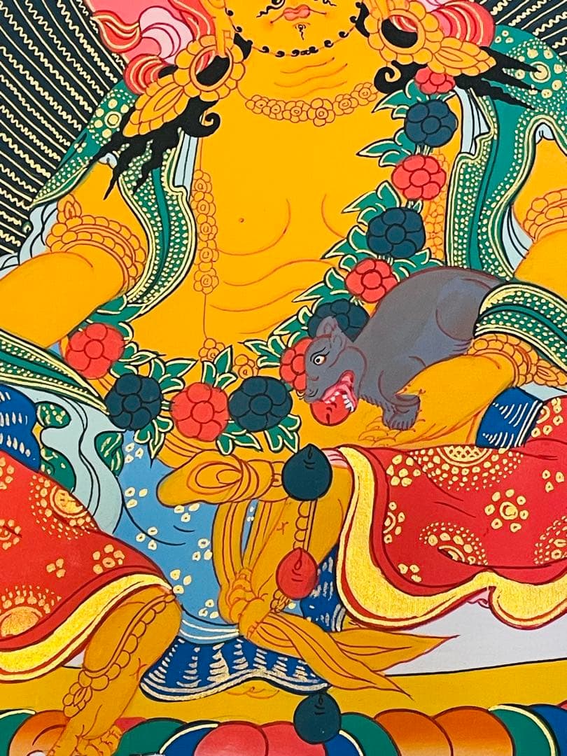 《手描き 肉筆画》宝蔵神 財宝神 シャンバラ クベラ 曼荼羅　Kubera 新品