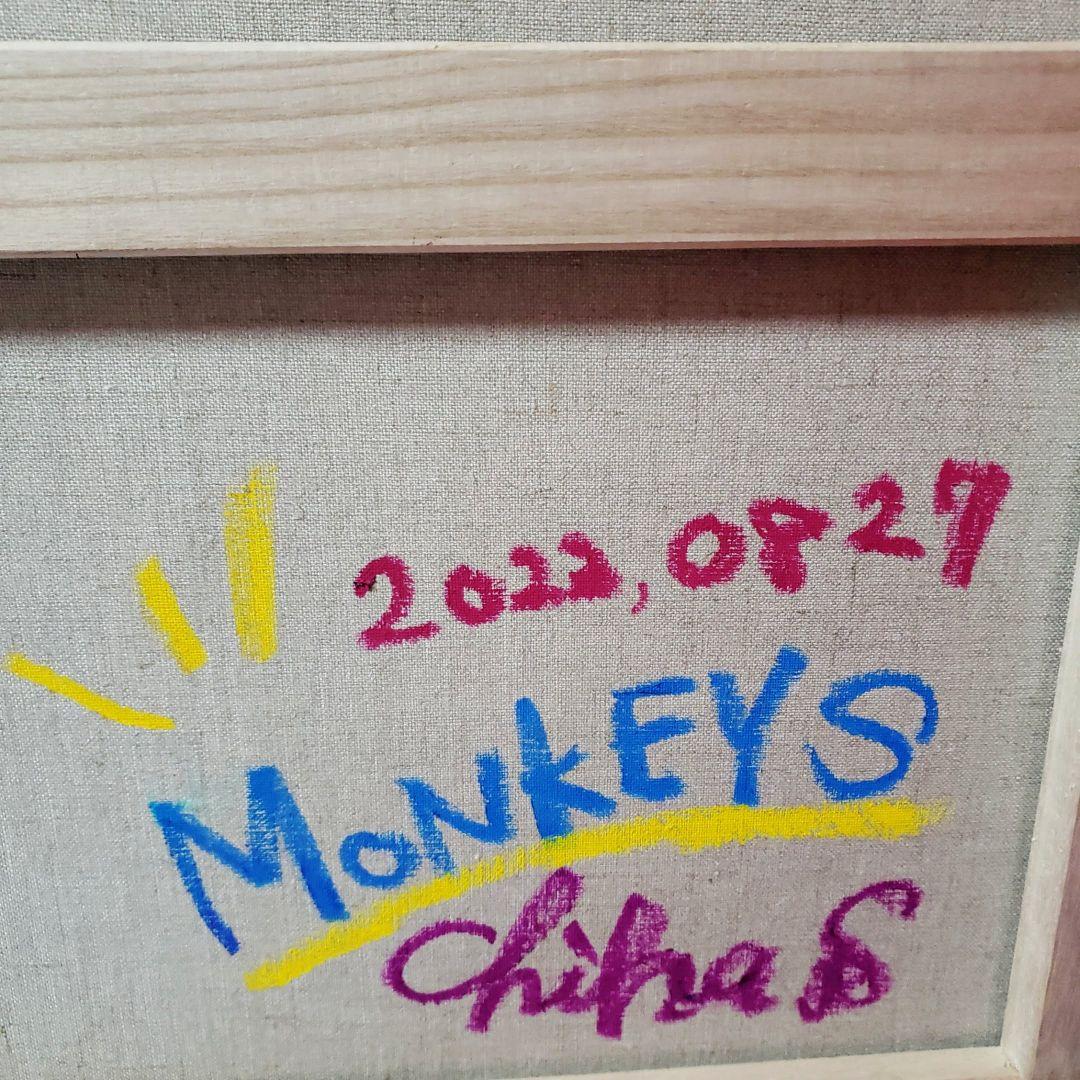 【一点物/F15号】見ざる言わざる聞かざるMONKEYS《現代アート》